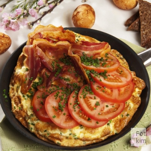 Æggekage med bacon Æggekage med bacon