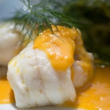 Dampet fisk med havtorn Beurre blanc Dampet fisk med havtorn Beurre blanc
